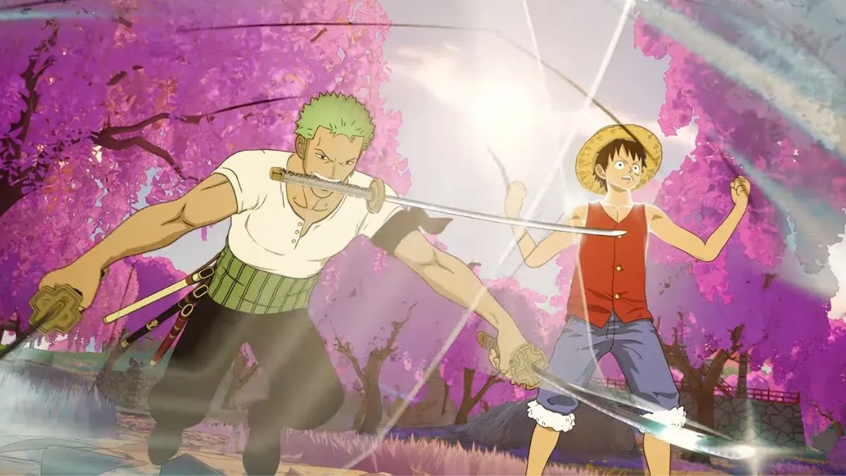 An image of Zoro and Luffy in Fortnite