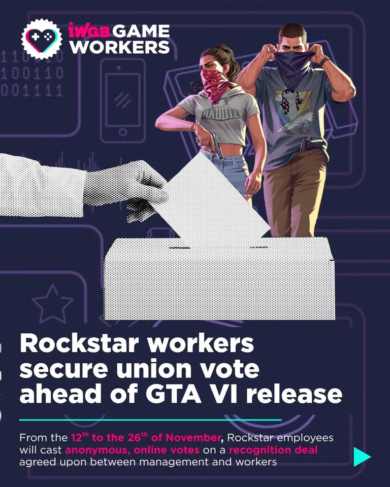Rockstar Game Workers Union Announces Union Vote Aligned with GTA VI Launch